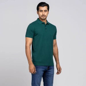 Green Mixed Cotton Polo Shirt